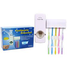 Distributeur Automatique de Dentifrice avec Support de Brosses